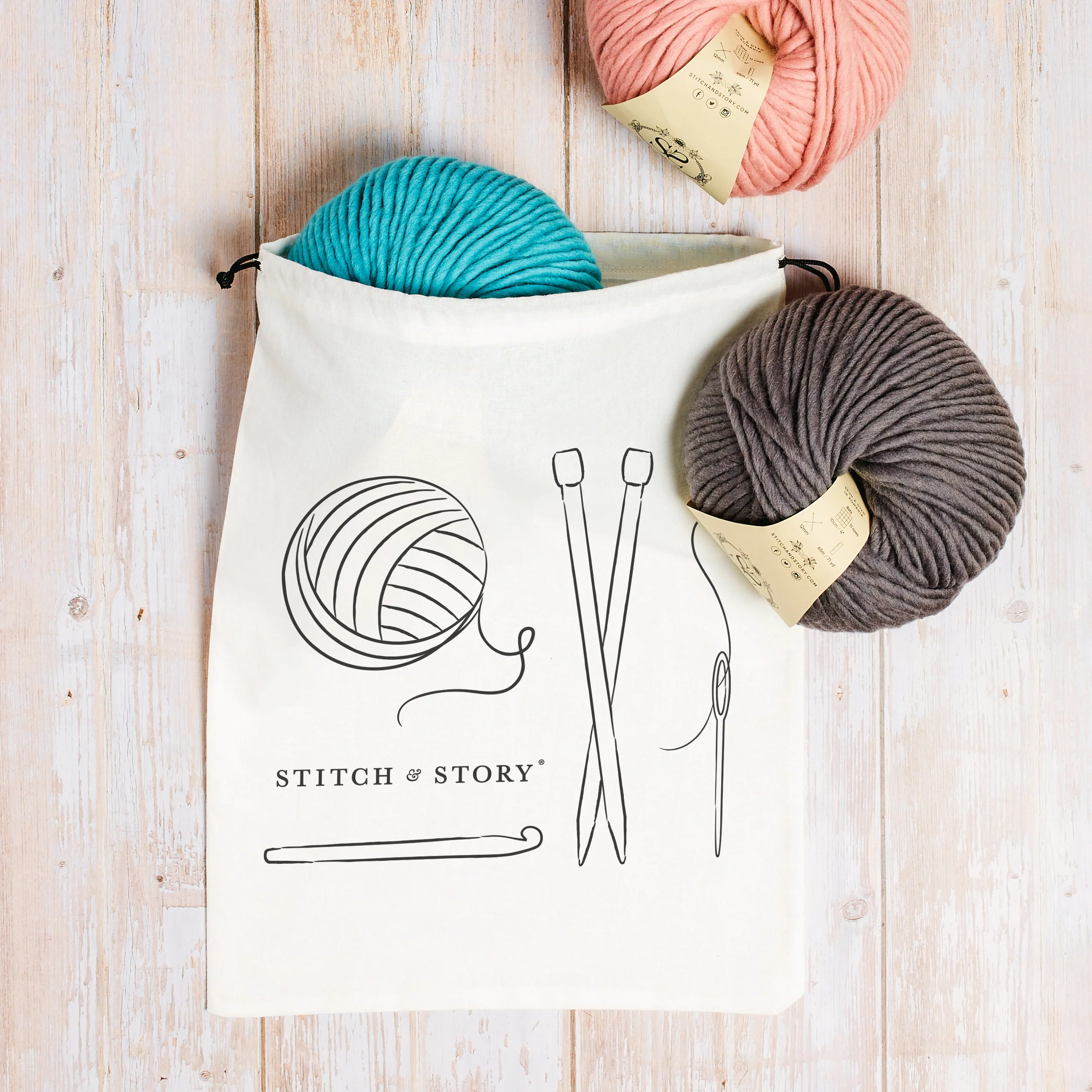 Stitch & Story Cotton Project Bag - Image 3